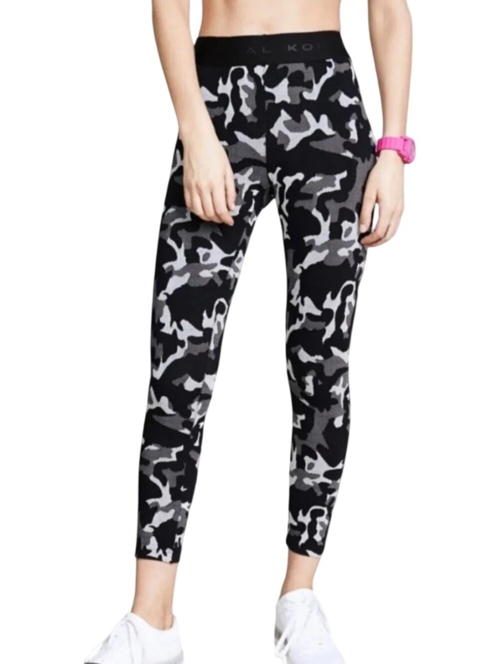 Koral Active Athletic Workout Camo High-Rise Leggings Black & Gray Size Small